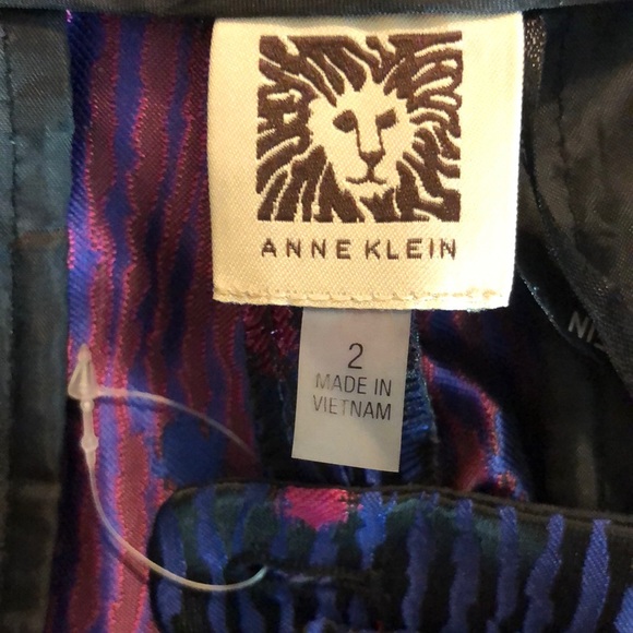 ANN KLEIN sz 2 Satin Capri Vivid Stripe Dor $99NEW - Picture 7 of 14